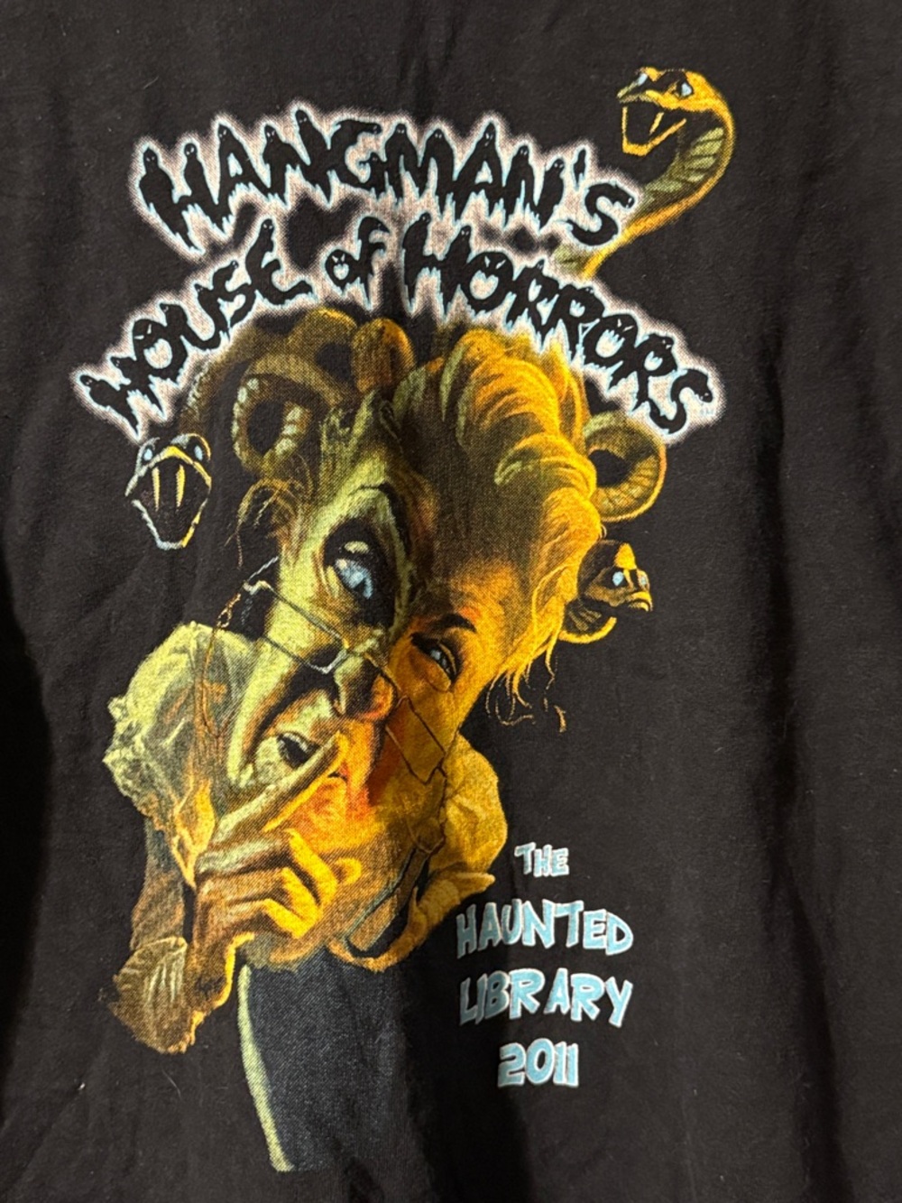 Hangman's House of Horrors "The Haunted Library" 2011 Graphic Tee - Black/Yellow